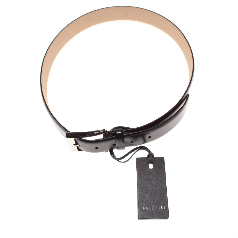 Pal Zileri NWT Classic Belt Size 85 / 48 (US 32) in Solid Black Leather